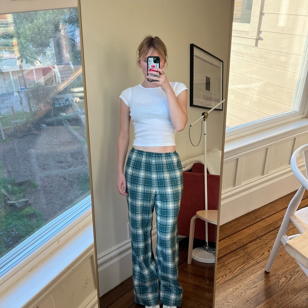 Vintage Green Plaid Pendleton Pants